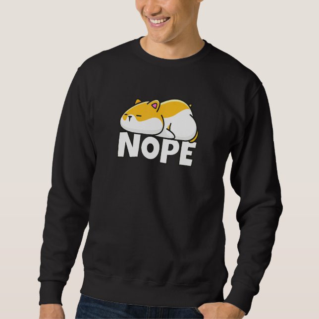 Hamster Nope Lång Ärmad Tröja (Framsida)