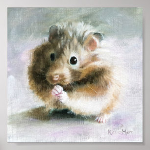 Hamster oljemålning poster