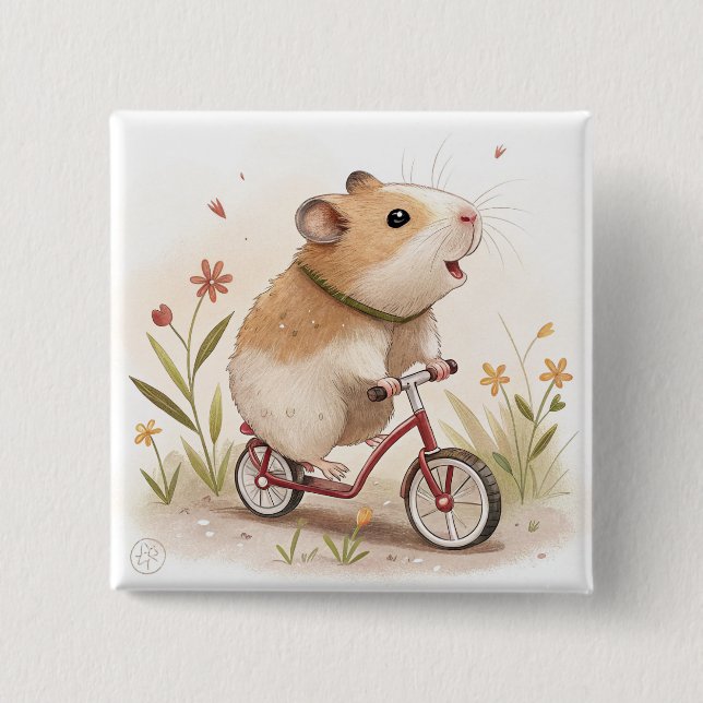 Hamster On Bike Knapp (Framsida)