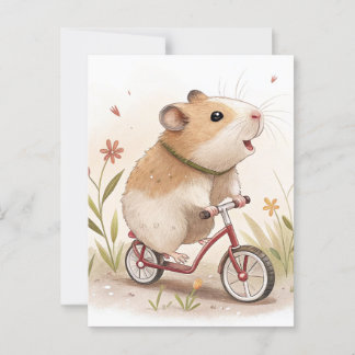 Hamster On Bike Vykort