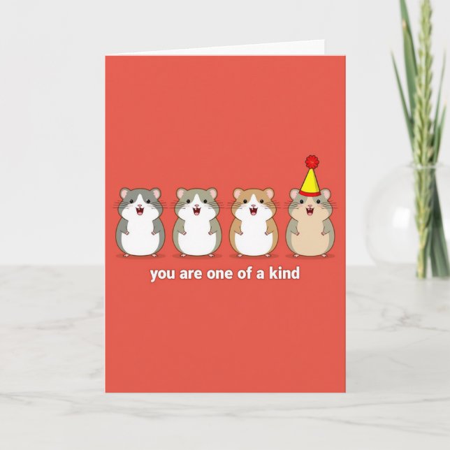 Hamster One Of A Kind Birthday Card Kort (Framsida)