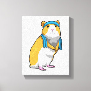 Hamster på Fitness med Towel Canvastryck