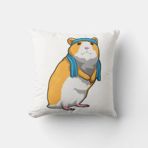 Hamster på Fitness med Towel Kudde