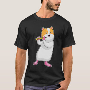 Hamster på Music med Flute T Shirt