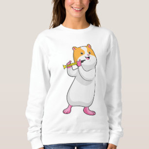 Hamster på Music med Flute T Shirt