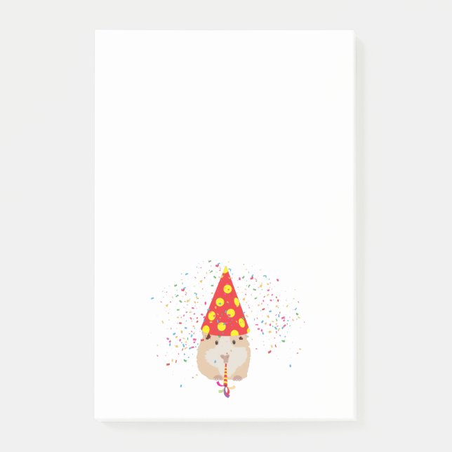 Hamster Partying - Djur med Party Post-it Block (Framsida)