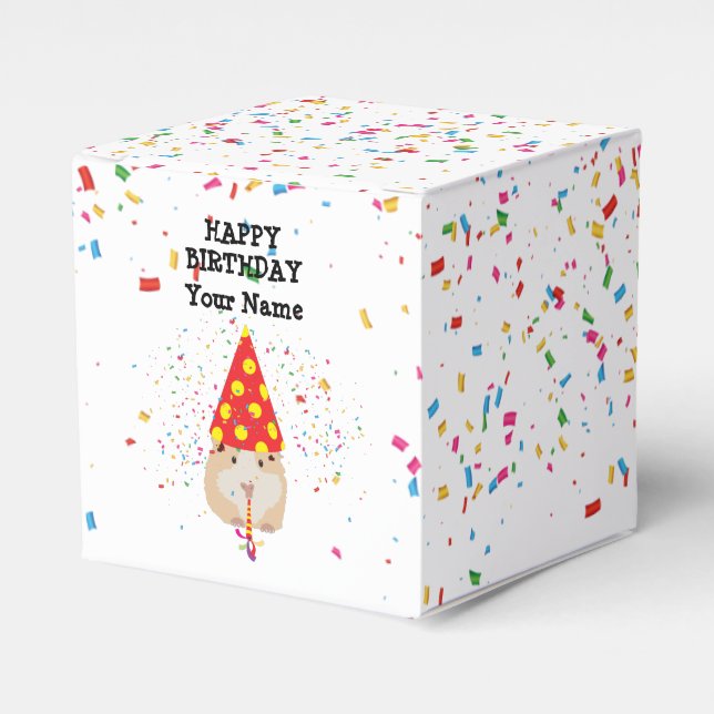 Hamster Partying - Djur vid Födelsedagsfest Presentaskar (Framsidan Sidan)