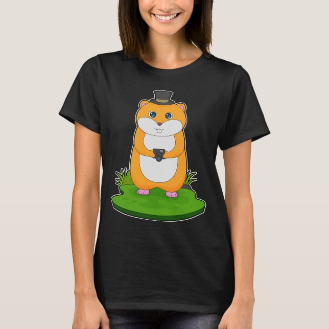 Hamster Photographer Camera T Shirt (Framsida)