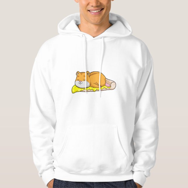 Hamster & Pizza med Cheese Hoodie (Framsida)
