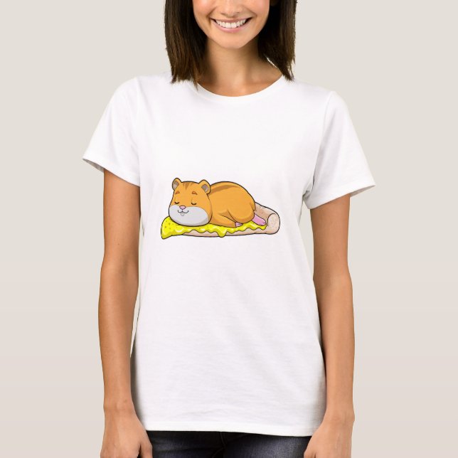Hamster & Pizza med Cheese T Shirt (Framsida)