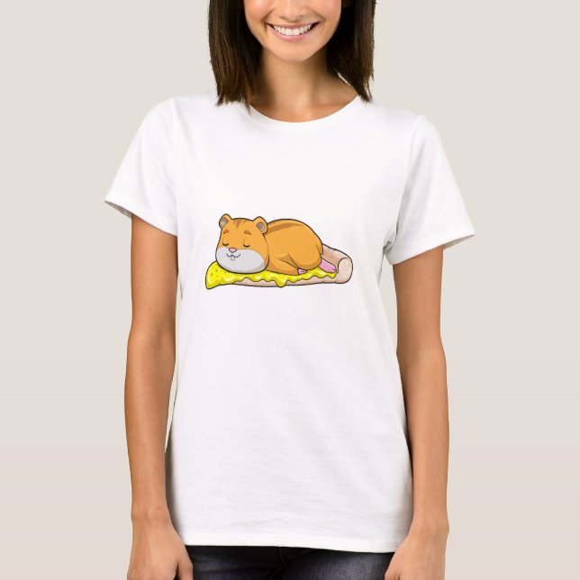 Hamster & Pizza med Cheese T Shirt (Framsida)