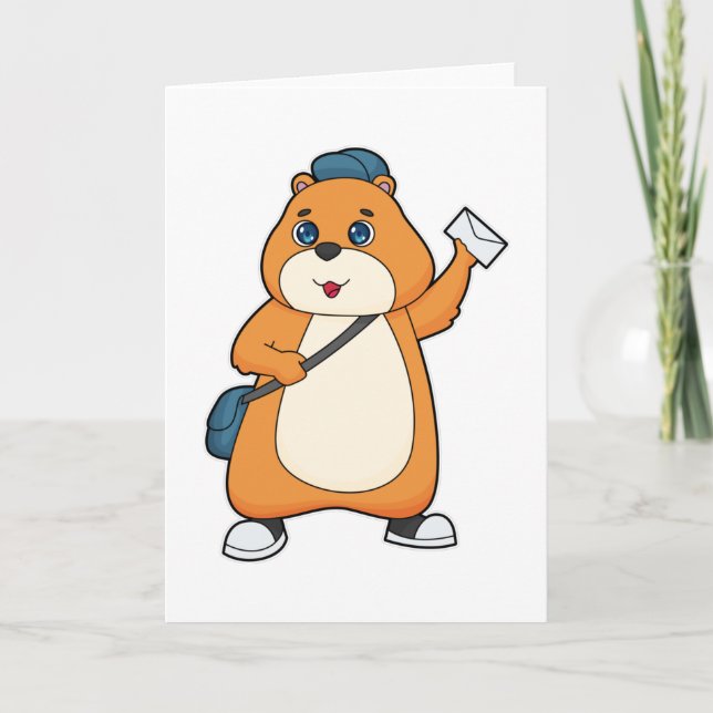 Hamster Postman Brev Kort (Framsida)