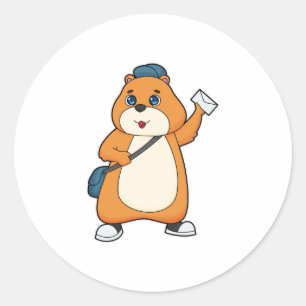 Hamster Postman Brev Runt Klistermärke