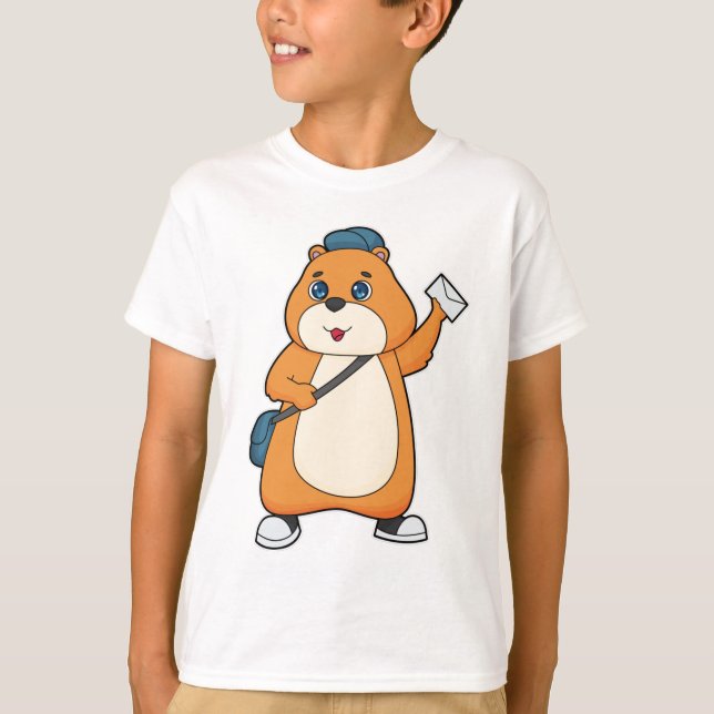Hamster Postman Brev T Shirt (Framsida)