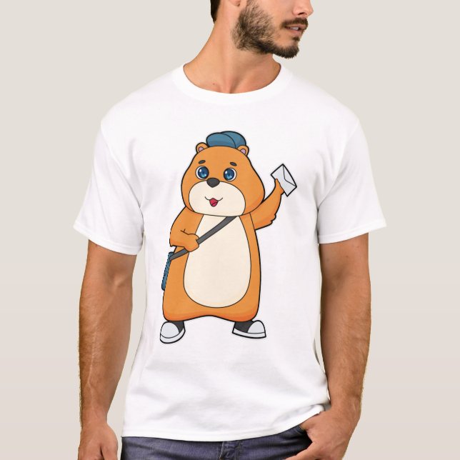 Hamster Postman Brev T Shirt (Framsida)