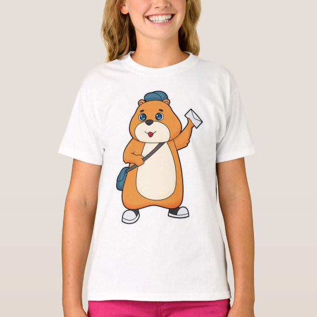 Hamster Postman Brev T Shirt (Framsida)
