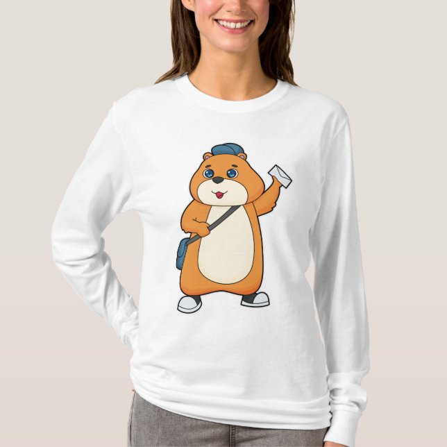 Hamster Postman Brev T Shirt (Framsida)