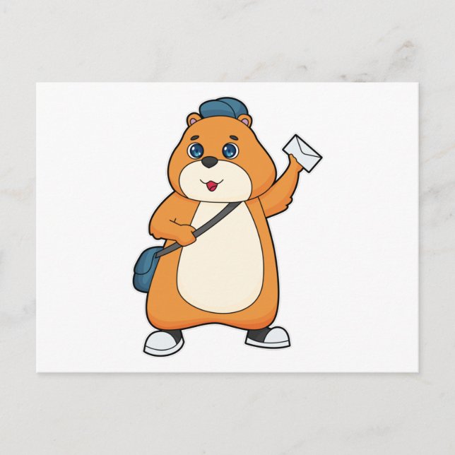 Hamster Postman Brev Vykort (Framsida)