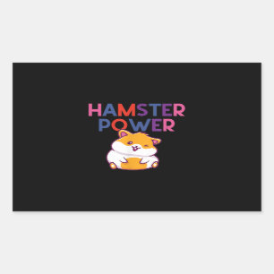 Hamster Power Cute Hamster Tecknad Rektangulärt Klistermärke