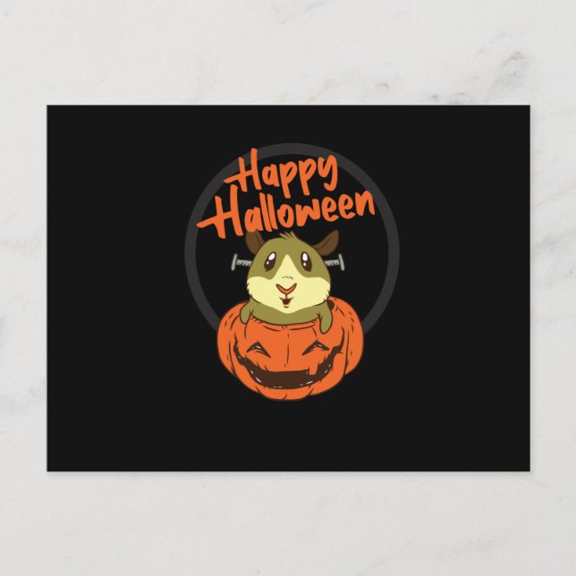 Hamster Pumpkin Happy halloween Vykort (Framsida)