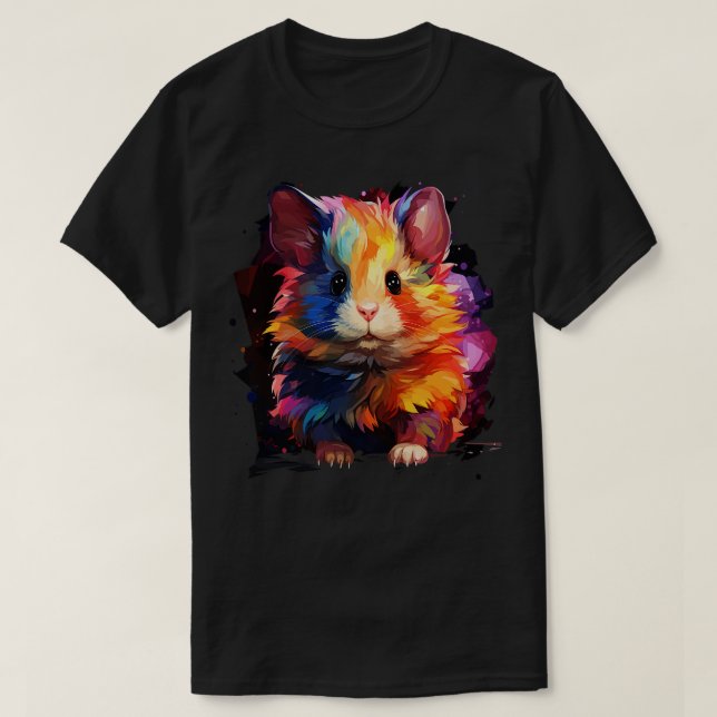 Hamster Rainbow T Shirt (Design framsida)