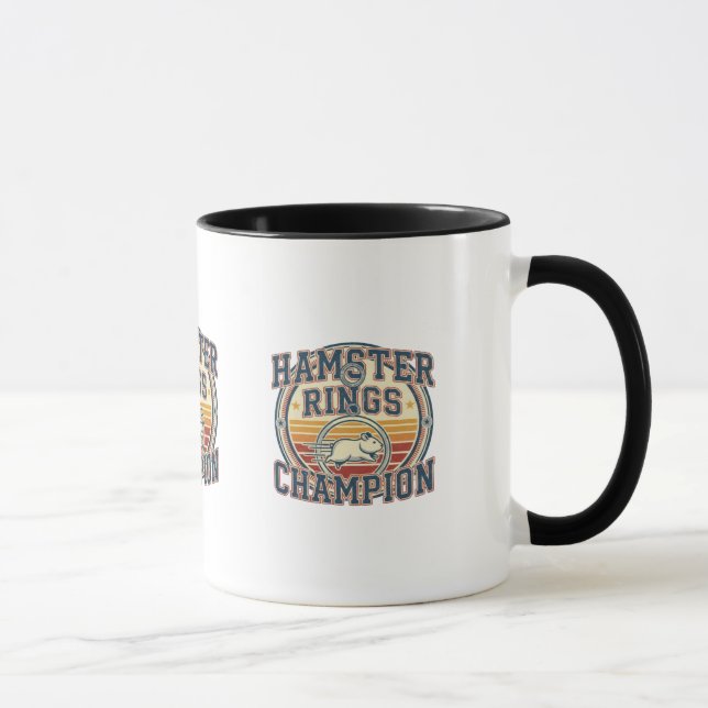 Hamster Rings Champion Retro Design Mugg (Höger)