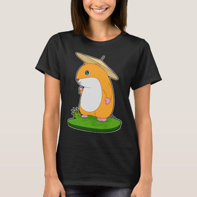 Hamster Rining Umbrella T Shirt (Framsida)