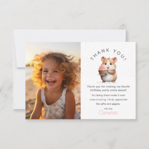 Hamster, Rosa Cupcake Barnkalas foto Tack Kort