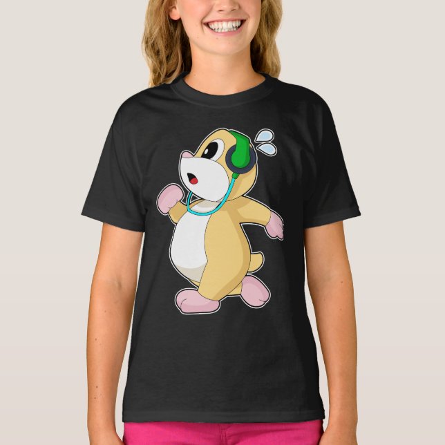 Hamster Runner Running Sports T Shirt (Framsida)