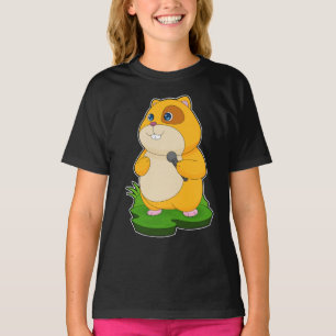Hamster Sångare Mikrofon Musik T Shirt