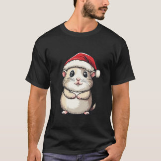 Hamster Santa Hat Djurälskare Boys Girls Kids Kris T Shirt