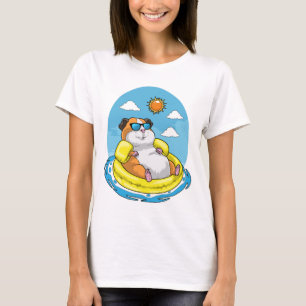 Hamster Simning Uppblåsbar flotte Sommar T Shirt