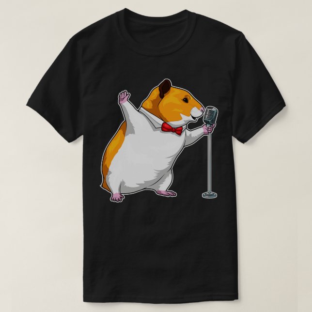 Hamster Singer Microphone Music 1 T Shirt (Design framsida)