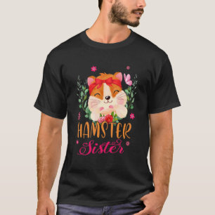Hamster Sister Cute Flowers Hamster Bow Tie Mor T Shirt