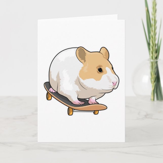 Hamster Skateboard Skateboard Kort (Framsida)
