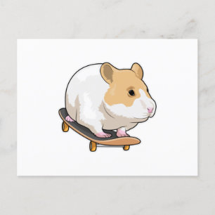 Hamster Skateboard Skateboard Vykort