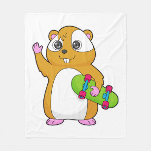 Hamster Skater Skateboard Fleecefilt