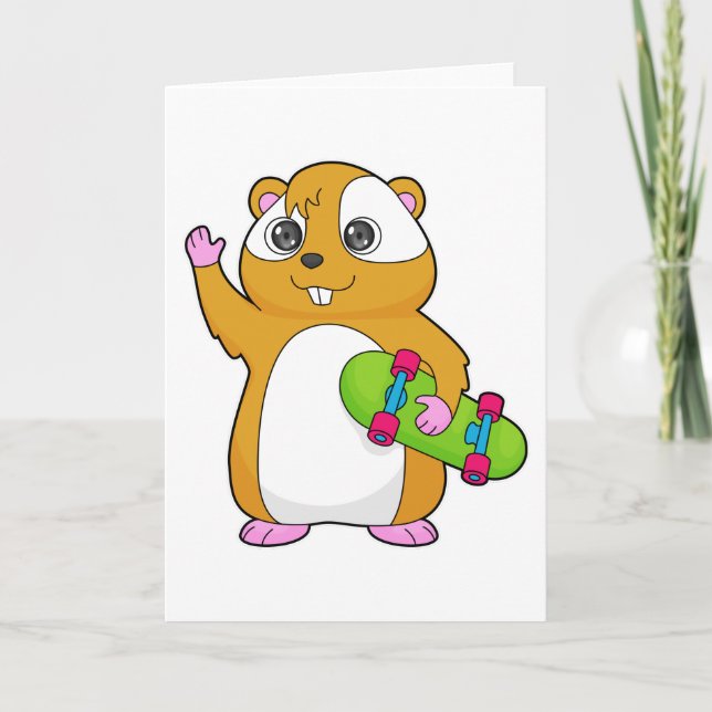 Hamster Skater Skateboard Kort (Framsida)