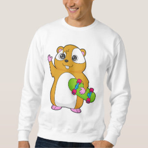 Hamster Skater Skateboard Lång Ärmad Tröja
