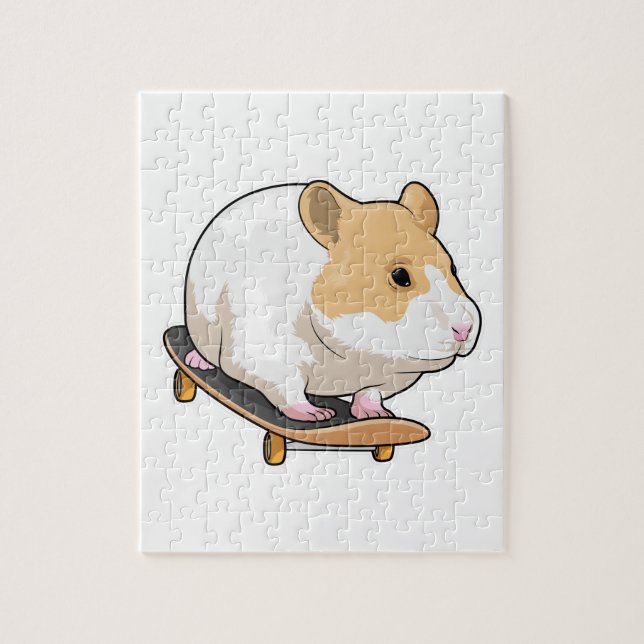Hamster Skater Skateboard Pussel (Vertikal)