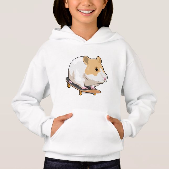 Hamster Skater Skateboard T Shirt (Framsida)