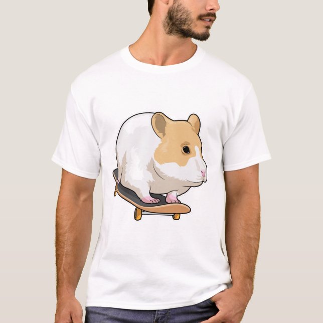 Hamster Skater Skateboard T Shirt (Framsida)