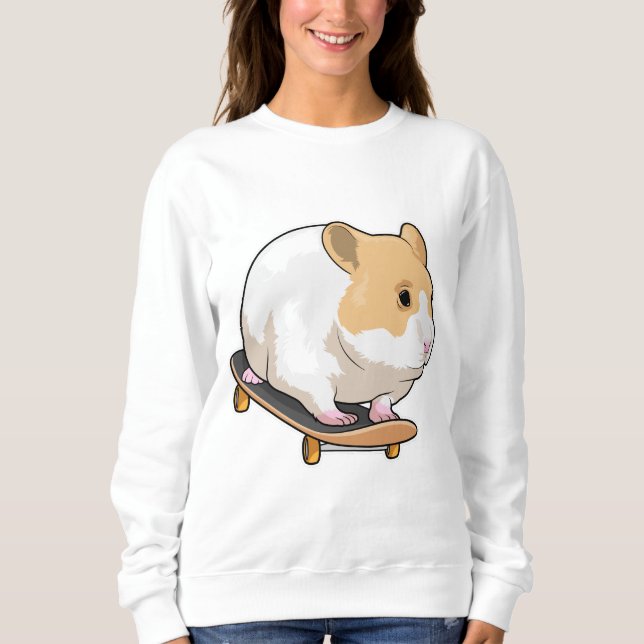 Hamster Skater Skateboard T Shirt (Framsida)