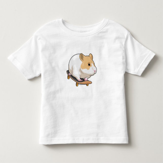 Hamster Skater Skateboard T Shirt (Framsida)