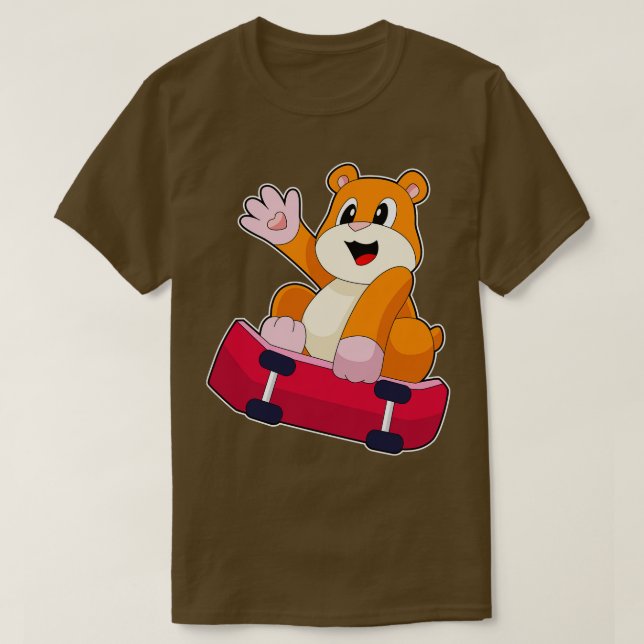 Hamster Skater Skateboard T Shirt (Design framsida)