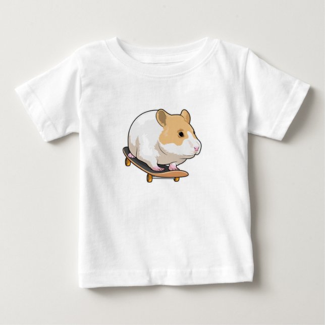 Hamster Skater Skateboard T Shirt (Framsida)