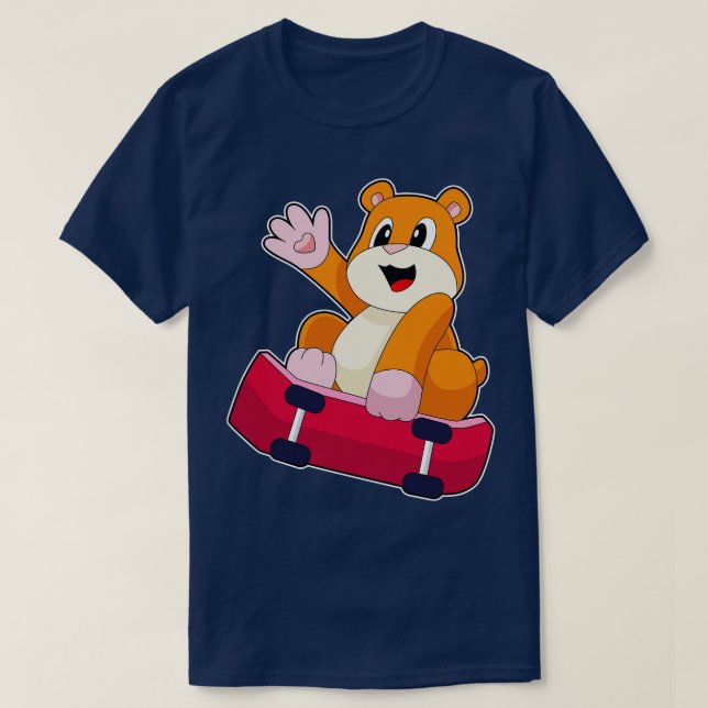 Hamster Skater Skateboard T Shirt (Design framsida)