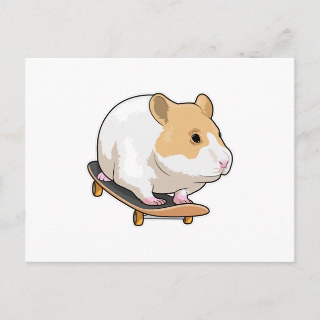 Hamster Skater Skateboard Vykort (Framsida)