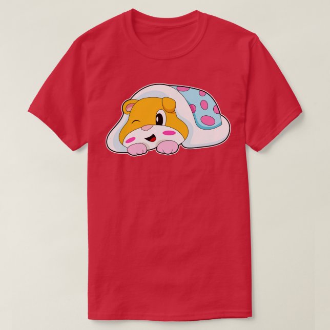 Hamster Sleeping Blanket T Shirt (Design framsida)