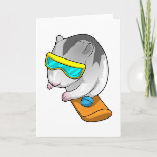 Hamster Snowboardåkare Snowboard Kort
